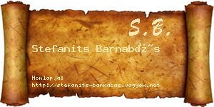 Stefanits Barnabás névjegykártya